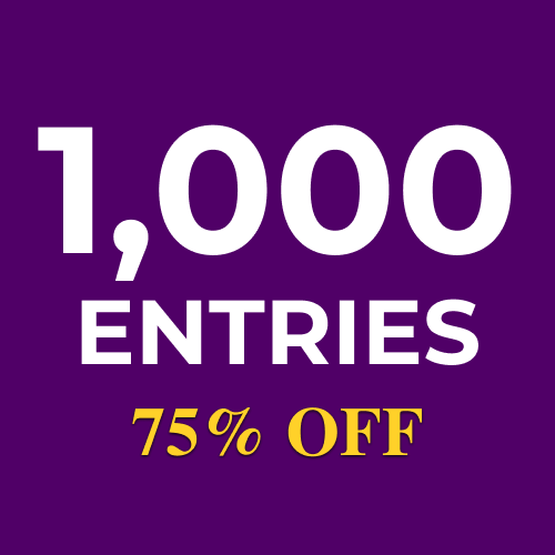 1,000 More Entries Pack (75% OFF)